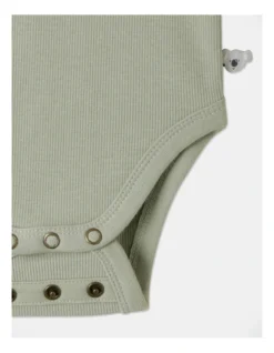 Arki Naturals Organic Rib Bodysuit In Sage -Jack & Milly 951086440 3 720x928