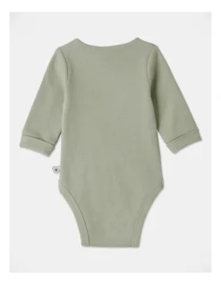 Arki Naturals Organic Rib Bodysuit In Sage -Jack & Milly 951086440 4 720x928