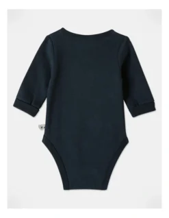 Arki Naturals Organic Rib Bodysuit In Navy -Jack & Milly 951086530 4 720x928
