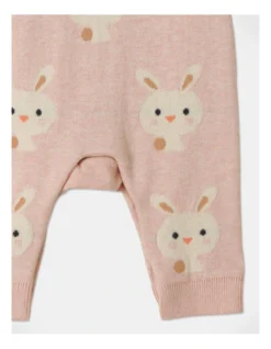 Billie Jacquard Bunny Coverall In Pink -Jack & Milly 951086620 3 720x928