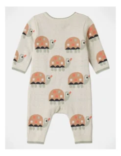 Billie Jacquard Turtle Coverall In Oat Marle -Jack & Milly 951086710 4 720x928
