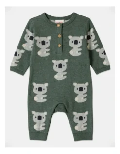 Billie Jacquard Koala Coverall In Sage
