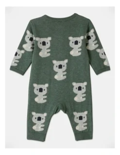 Billie Jacquard Koala Coverall In Sage -Jack & Milly 951086890 4 720x928