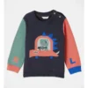 Ollie Dino Car Intarsia Jumper In Navy -Jack & Milly 951098140 1 720x928