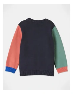 Ollie Dino Car Intarsia Jumper In Navy -Jack & Milly 951098140 3 720x928