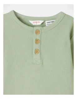 Indy Naturals Rib PJ Set In Sage -Jack & Milly 956448910 2 720x928