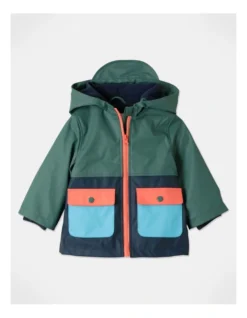 Stevie Spliced Hooded Jacket In Green