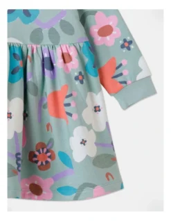 Meggie Floral Print Fleece Dress In Sage -Jack & Milly 957067390 4 720x928