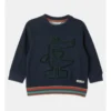 Frank Tufted Croc Sweat Top In Navy