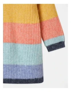 Alice Rainbow Stripe Knitted Dress In Navy -Jack & Milly 957068110 3 720x928