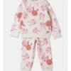Ellis Bunny Print Quilted Pyjama Set In Oat Marle