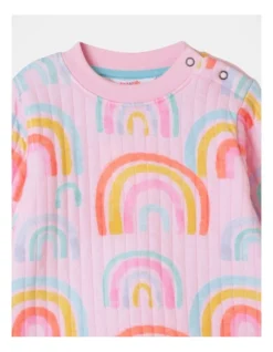 Ellis Rainbow Print Quilted PJ Set In Pink -Jack & Milly 957068650 3 720x928