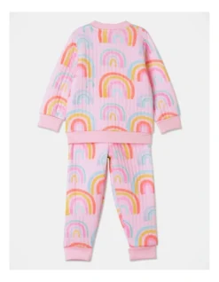 Ellis Rainbow Print Quilted PJ Set In Pink -Jack & Milly 957068650 4 720x928