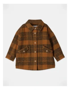 Mack Check Shacket In Brown