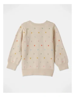 Dotty Rainbow Bobble Knit Cardigan In Oatmeal -Jack & Milly 957096190 4 720x928