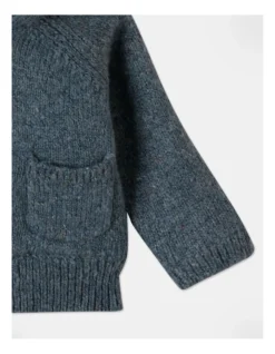 Dylan Hooded Sherpa Cardigan In Blue -Jack & Milly 957096370 3 720x928