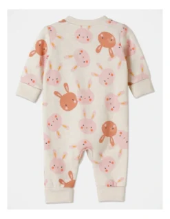 Charlie Bunny Fleece Coverall In Oat Marle -Jack & Milly 957096640 4 720x928