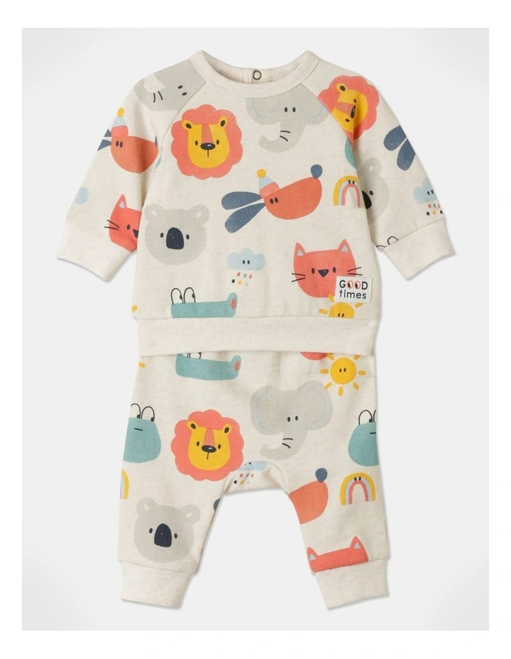 Spike Animal Tracksuit Set In Oatmeal 3 Spike Animal Tracksuit Set In Oatmeal