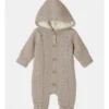 Mazzy Cable Knit Coverall In Oatmeal