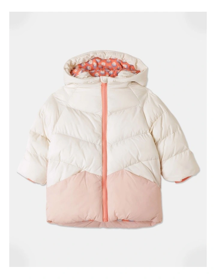 Mia Spliced Puffer Jacket In Vanilla 3 Mia Spliced Puffer Jacket In Vanilla