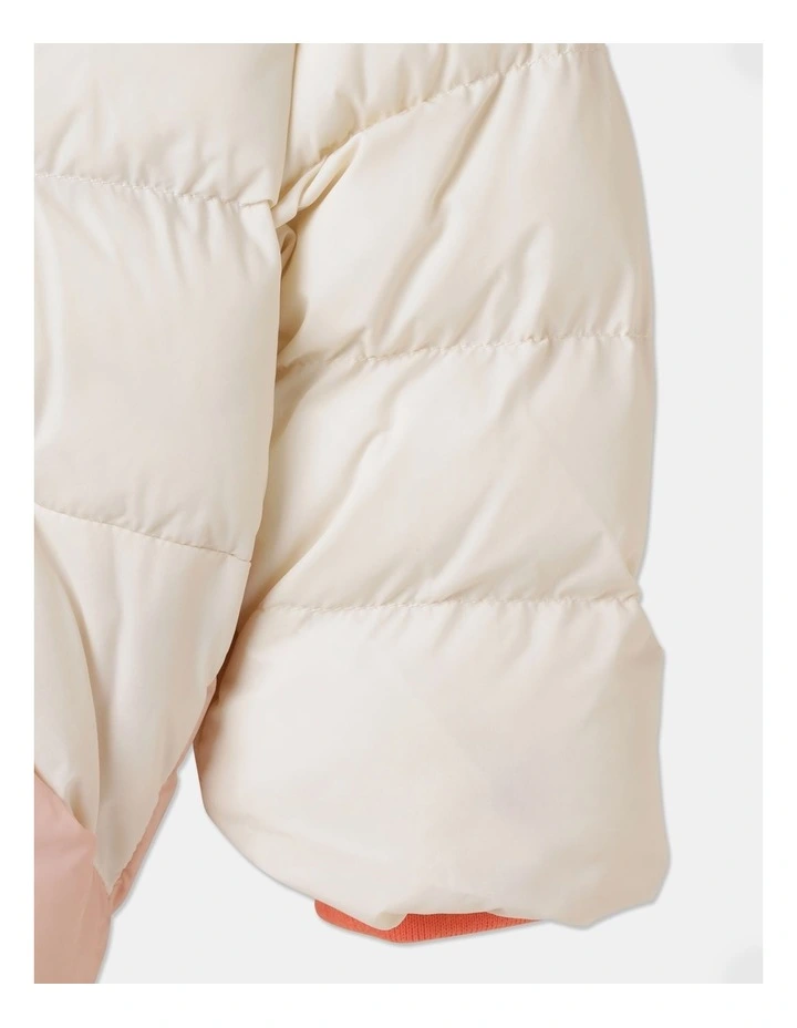 Mia Spliced Puffer Jacket In Vanilla 5 Mia Spliced Puffer Jacket In Vanilla - Image 3