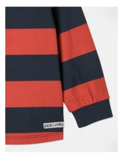 Miles Stripe Rugby Top In Red -Jack & Milly 963833590 3 720x928