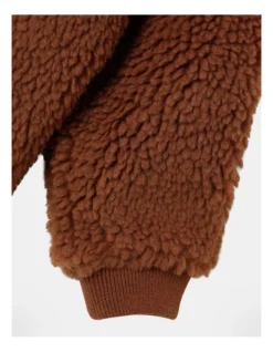 Frankie Cheetah Sherpa Sweat Top In Brown -Jack & Milly 963833950 3 720x928