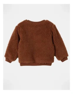 Frankie Cheetah Sherpa Sweat Top In Brown -Jack & Milly 963833950 5 720x928