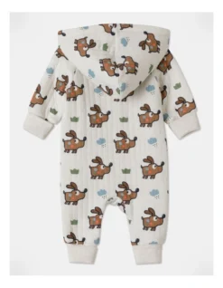 Lexi Happy Puppy Quilted Hooded Coverall In Dusty Pink -Jack & Milly 965396620 4 1 720x928