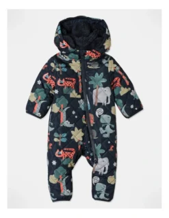 Kai Quilted Puffer Coverall In Navy