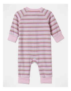 Terry Stripe Coverall With Flower Embroidery In Pink -Jack & Milly 965397970 4 720x928