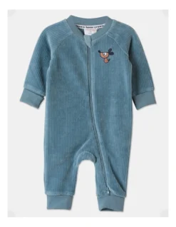 Lee Velour Rib Coverall In Blue