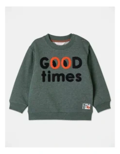 River Good Times Boucle Sweat Top In Green