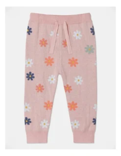 Ginger Daisy Jacquard Pant In Pink